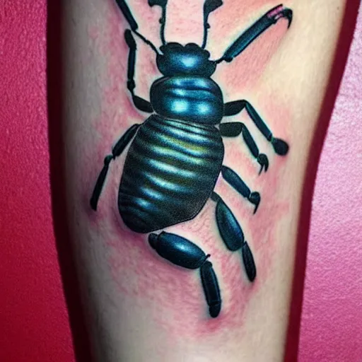 Prompt: (((hyperrealistic))) insect tattoo, hyperrealistic, 3d, highly detailed