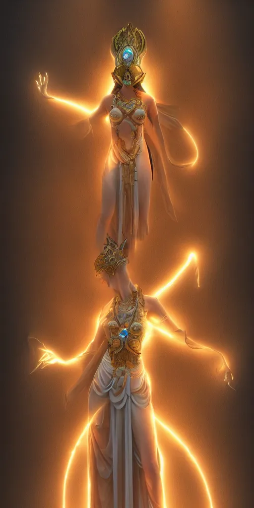 Prompt: goddess of endless transgression of life and death in paradise, concept art trending on artstation, glowing light 8 k