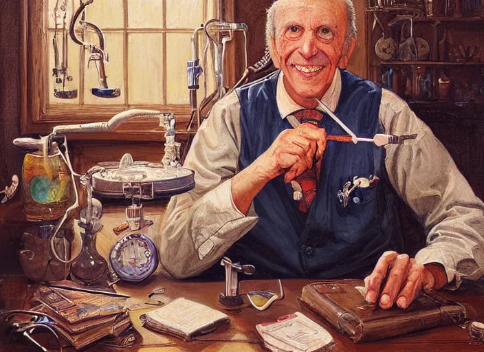 Prompt: a highly detailed magical portrait of a dentist, james gurney, james jean