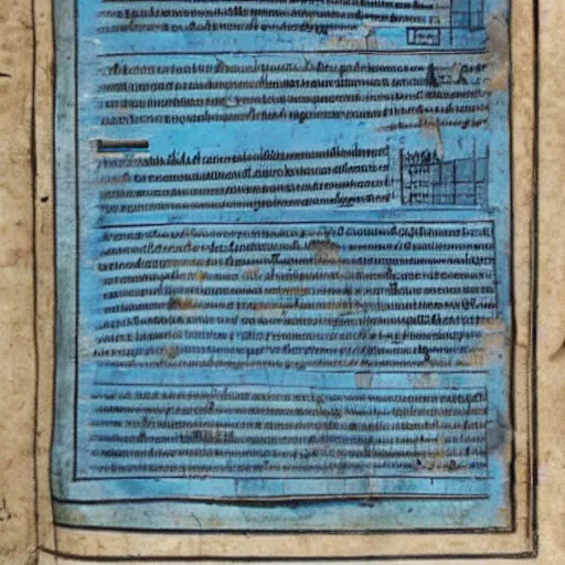 Prompt: an ancient manuscript detailing the blue prints for an interdimensional portal