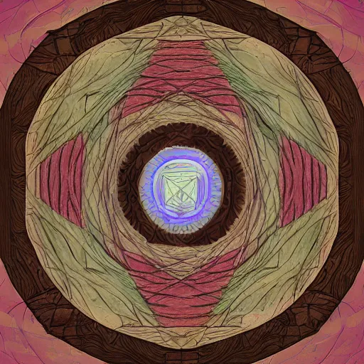 Image similar to a portal in weird geometric garden, trending on art station