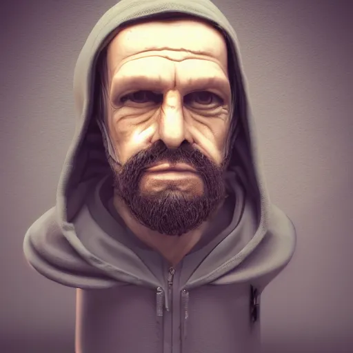 Prompt: Unabomber taking selfies, realistic, photo studio, HDR, 8k, trending on artstation