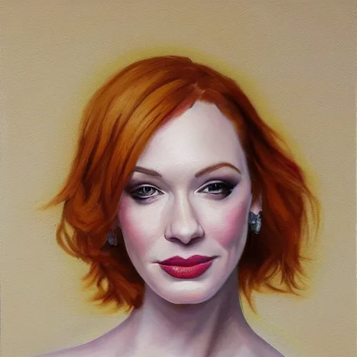 Prompt: Christina Hendricks oil painting,