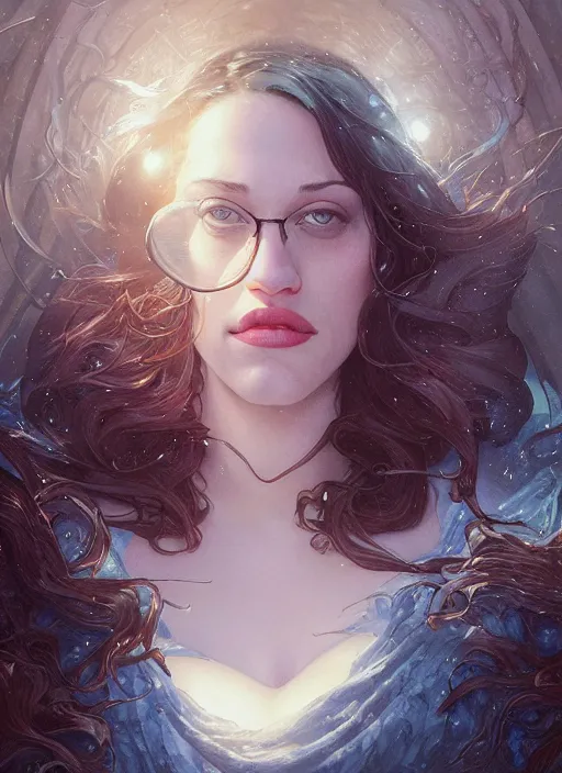 Prompt: Hyper realistic detailed portrait of Kat Dennings, Stephen Bliss, unreal engine, fantasy art by Greg Rutkowski, Loish, Rhads, ferdinand knab, Makoto Shinkai and Lois van baarle, ilya kuvshinov, rossdraws, Tom Bagshaw, alphonse mucha, global illumination, radiant light, detailed and intricate environment, highly detailed, award winning art
