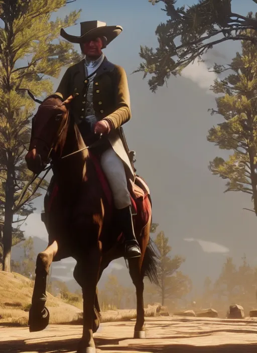 Image similar to film still of george washington in red dead redemption 2 ( 2 0 1 8 video game )