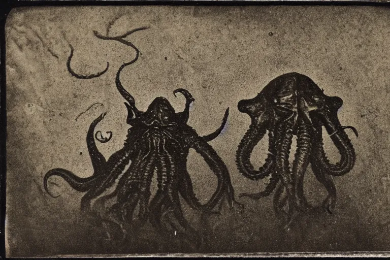 Image similar to 1 8 9 0 s photograph ambrotype of a discovery of a cthulhu relic