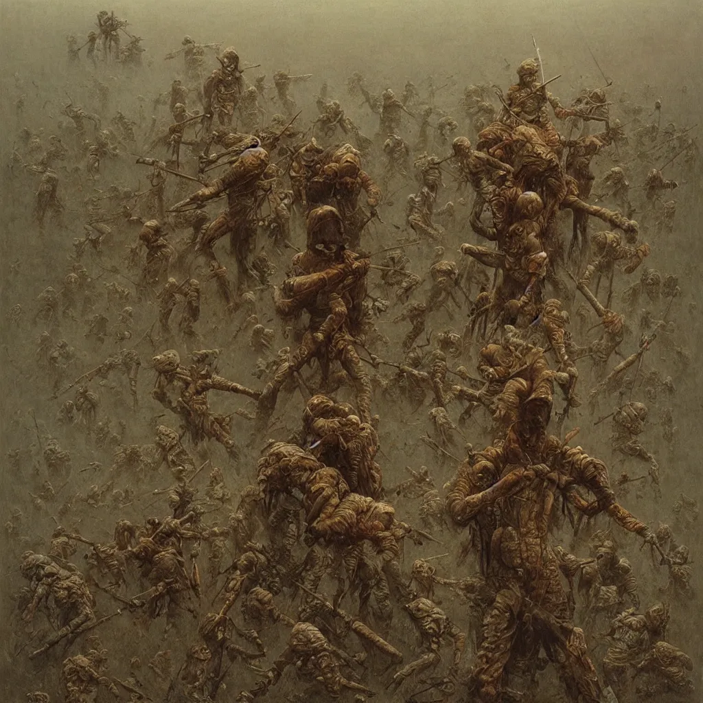 Image similar to war, zdislaw beksinski