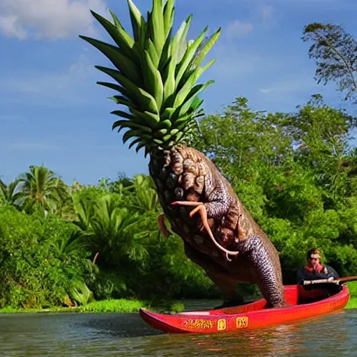 Image similar to 🦖🐗🍍🛶