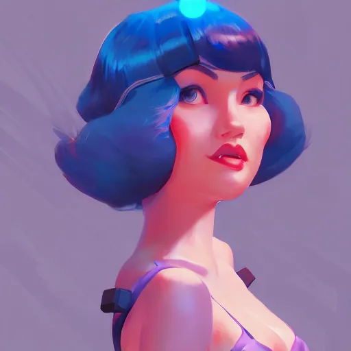 Image similar to portrait of a pinup girl, mattepainting concept blizzard pixar maya engine on stylized background splash comics global illumination lighting artstation lois van baarle, ilya kuvshinov, rossdraws