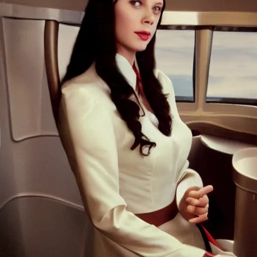 Image similar to arwen evenstar as an airline hostess