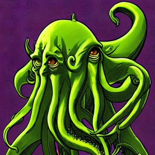 Image similar to 2d cthulhu illustration, simplified forms, high detail, in the style of Beistle studio lighting