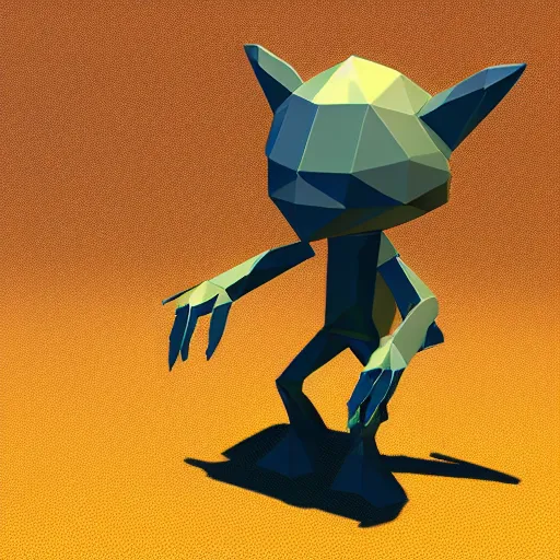 Image similar to low poly alien