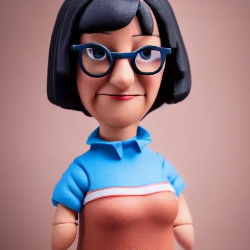 Image similar to Beautiful photograph of Tina Belcher Made of clay photo 50 mm studio lighting