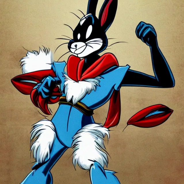 Prompt: bugs bunny in mortal kombat, videogame character