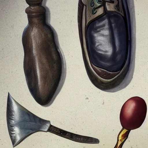 Image similar to a shiv, a shank, and a shoe