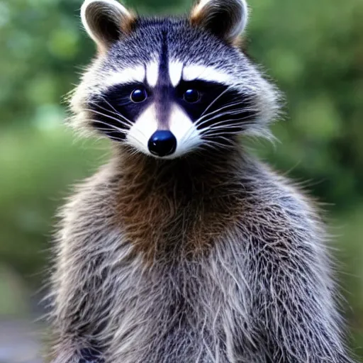 Image similar to a racoon dressed up as link, realistic.