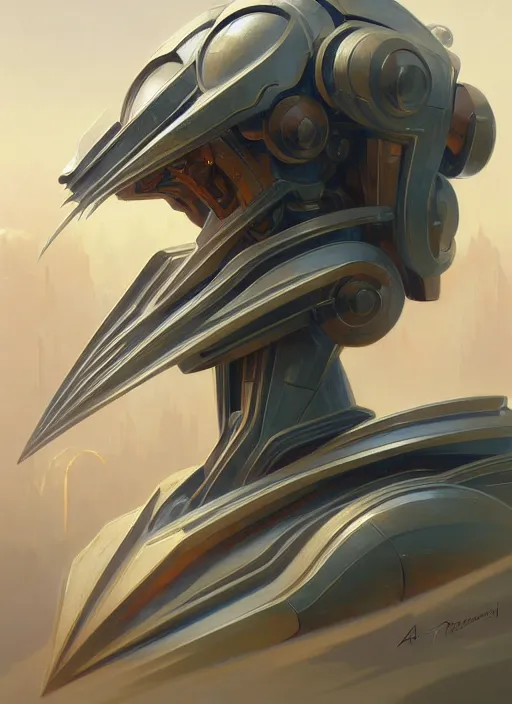 Image similar to portrait of anthropomorphic mecha - spear vapourprofessional, intricate, elegant, highly detailed animal monster, digital painting, artstation, concept art, smooth, sharp focus, illustration, art by artgerm and greg rutkowski and alphonse mucha, 8 k