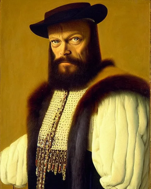 Image similar to a portrait of macho man randy savage painted by jan van eyck, oil painting, highly detailed