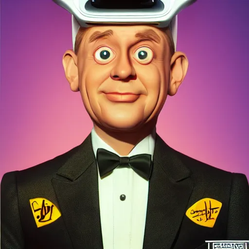 Prompt: George Jetson in real life, portrait, photograph, realistic, hyperrealistic, highly detailed, very detailed, extremely detailed, detailed, digital art, trending on artstation