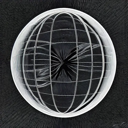 Image similar to a black hole, inside a globe, mirrors, 3 d, ouroboros, deviantart