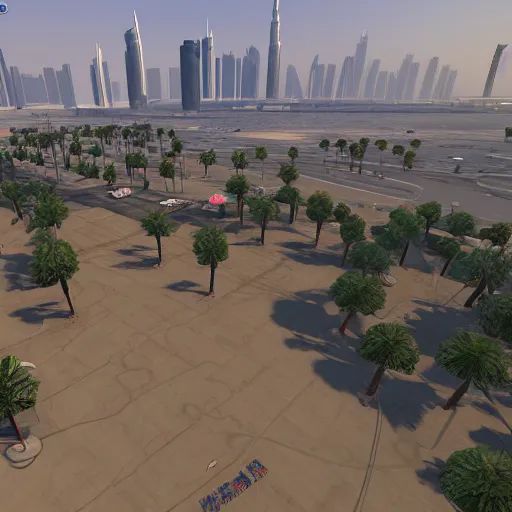 Image similar to gta : dubai, path traced