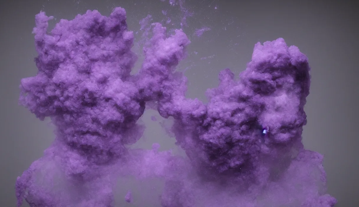 Prompt: artwork by pierre huyghe and paul thek with wax melting, purple smoke, sigma, 8 k, 3 5 mm, f / 3 2