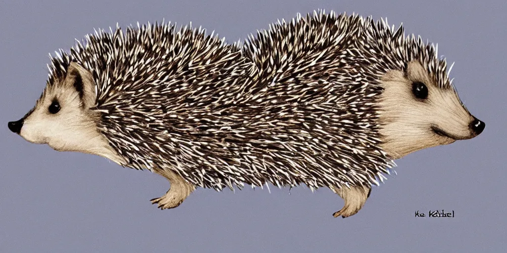 Image similar to a hedgehog in the style of steph kellet