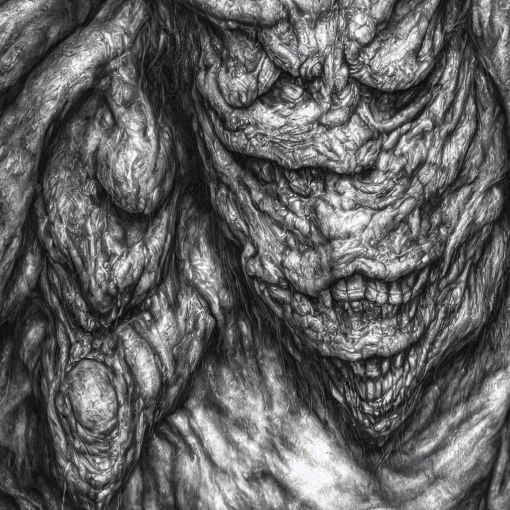 Image similar to a realistic detailed portrait photo of a monster