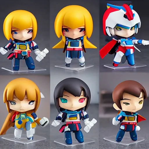 Image similar to high quality portrait flat matte painting of gundam in the style of nendoroid and Toon toys , flat anime style, thick painting, medium close-up