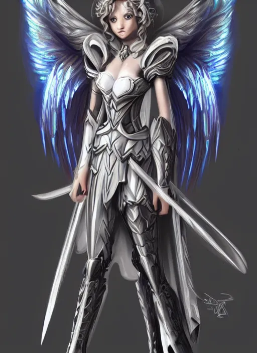 Prompt: concept art. angel knight girl. artsation trending. highly detailed