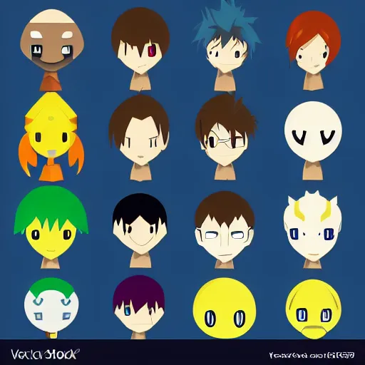 Image similar to face icon vector minimalist digimon tomine, adrian