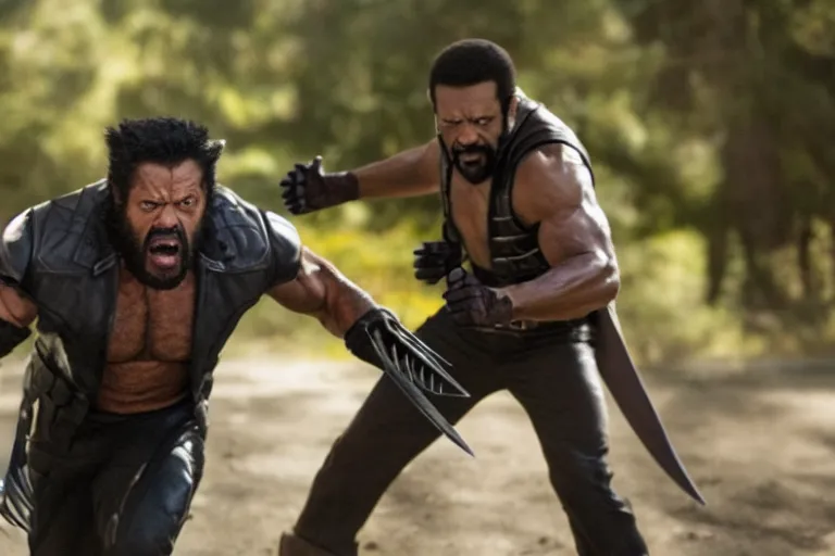 Prompt: film still of Jeffery Wright as wolverine in new X-men movie, 4k