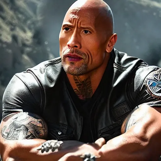 Prompt: Dwayne Johnson in Sons of anarchy very detail4K quality super realistic