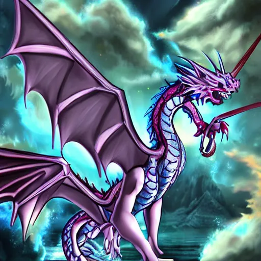 Image similar to crystalline dragon, anime style