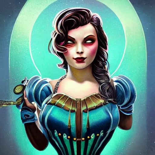 Prompt: BioShock mermaid portrait, Pixar style, by Tristan Eaton Stanley Artgerm and Tom Bagshaw.