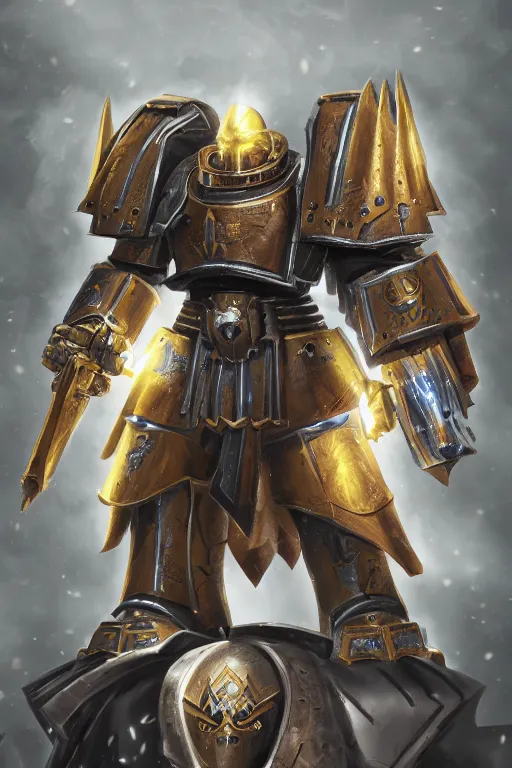 Image similar to armor portrait heros warhammer 4 0 k horus heresy fanart - the primarchs emperor by johannes helgeson animated with vfx concept artist & illustrator global illumination ray tracing hdr fanart arstation zbrush central hardmesh 8 k octane renderer comics stylized