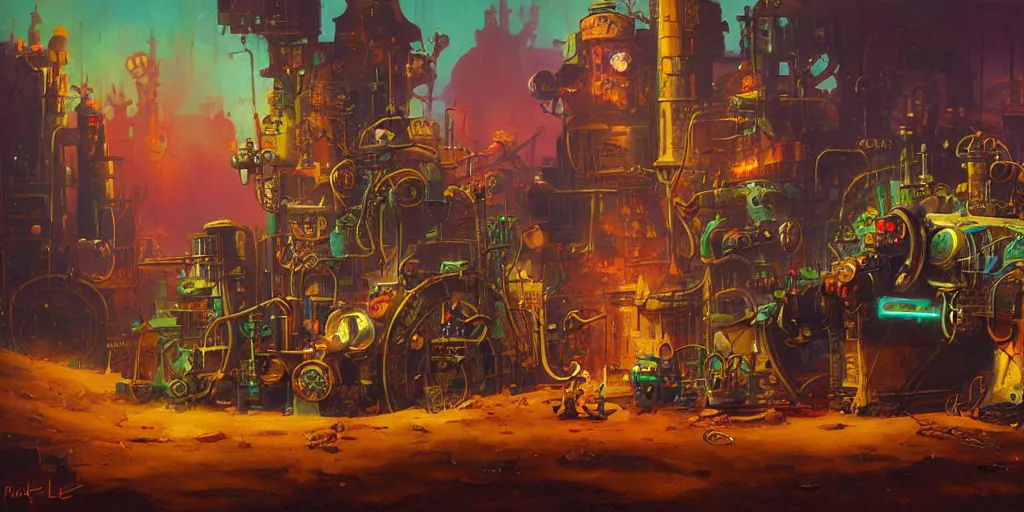 Image similar to A rat with steampunk goggles is building a steam machine, art by PAUL LEHR