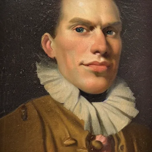 Image similar to An 18th century oil painting of Jerma985, portrait of Jerma985, grainy, realistic, very realistic, hyperrealistic, highly detailed, very detailed, extremely detailed, very neat, very epic, very cool, detailed, trending on artstation