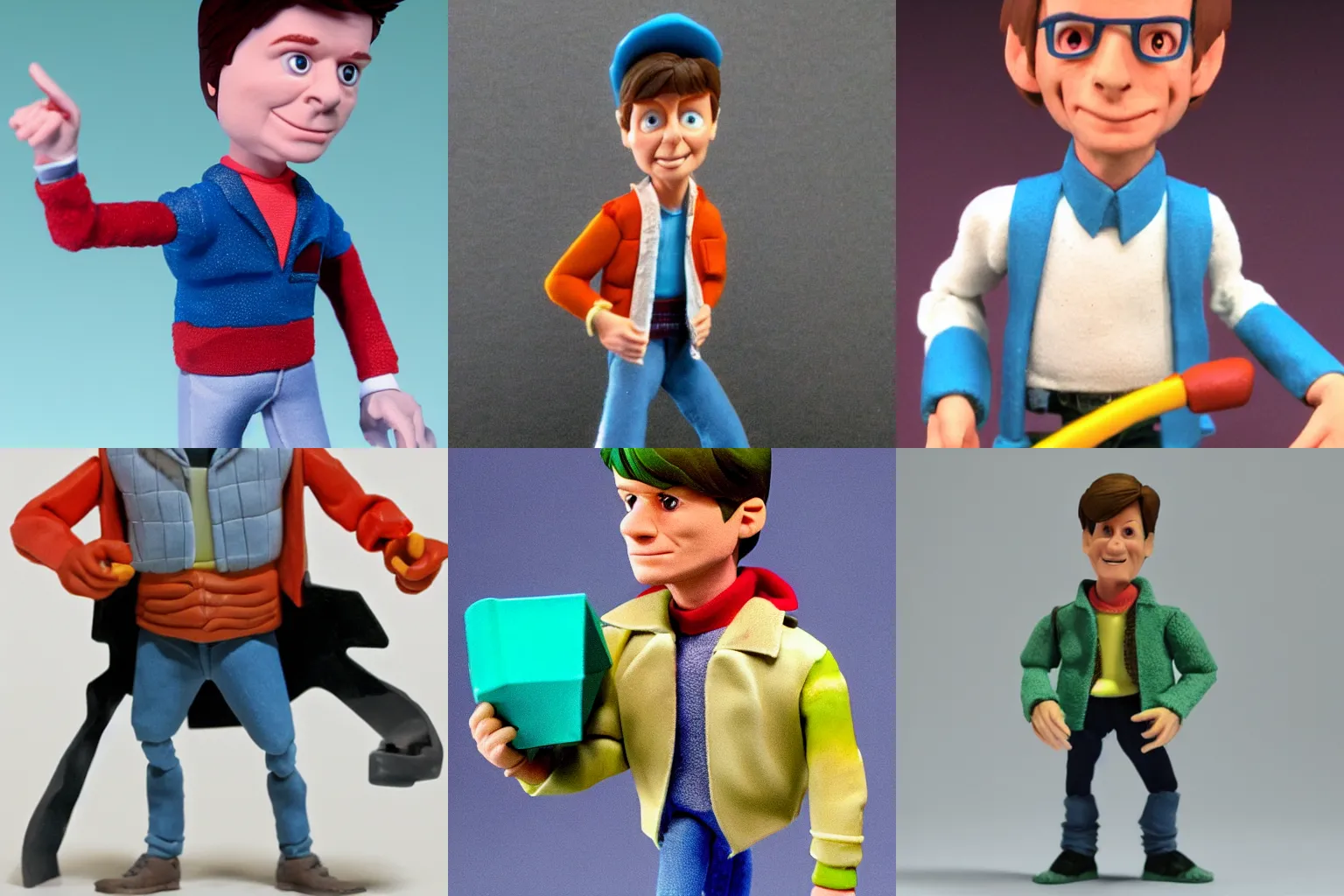 Prompt: claymation figure of Marty McFly