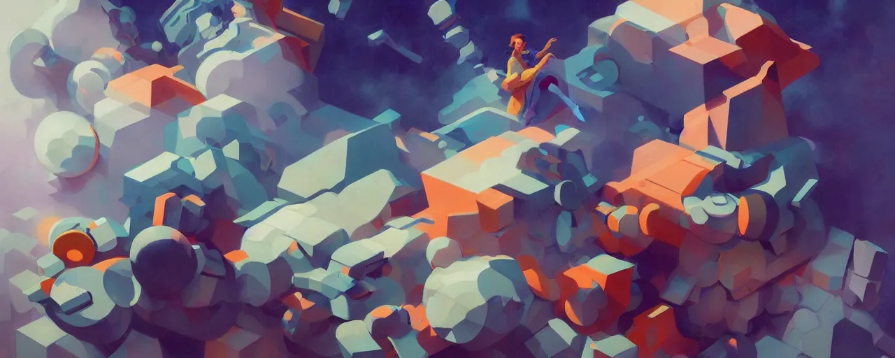 Prompt: painting of a hexagon universe, Organic Painting, Matte Painting, bold shapes, hard edges, street art, trending on artstation, by Greg Manchess and Huang Guangjian and Loish and Gil Elvgren and Sachin Teng