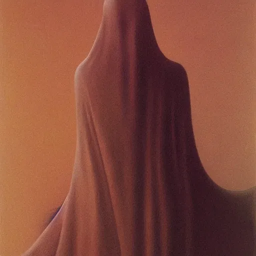 Image similar to aristocrat by Zdzisław Beksiński, oil on canvas