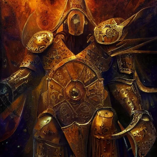 Prompt: the judger of souls in heavy armor, artstation hall of fame gallery, editors choice, #1 digital painting of all time, most beautiful image ever created, emotionally evocative, greatest art ever made, lifetime achievement magnum opus masterpiece, the most amazing breathtaking image with the deepest message ever painted, a thing of beauty beyond imagination or words