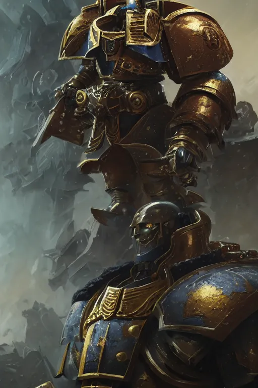 Image similar to armor portrait heros warhammer 4 0 k horus heresy fanart - the primarchs emperor by johannes helgeson animated with vfx concept artist & illustrator global illumination ray tracing hdr fanart arstation zbrush central hardmesh 8 k octane renderer comics stylized