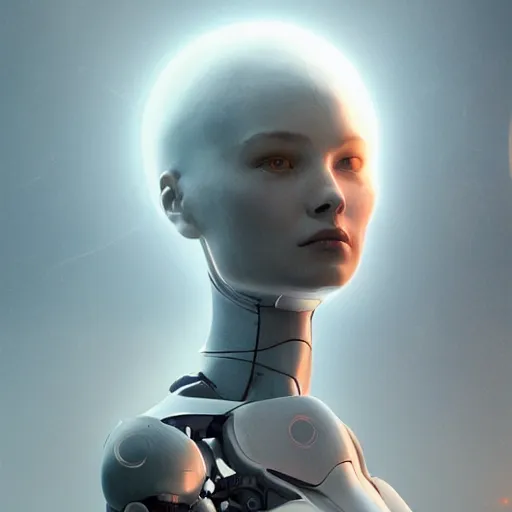 Prompt: humanoid female robot with a visible heart, concept art, highly detailed, great cinematic lighting, 8 k, depth of field, 3 d, art by greg rutkowski, trending on artstation, cinematographic shot