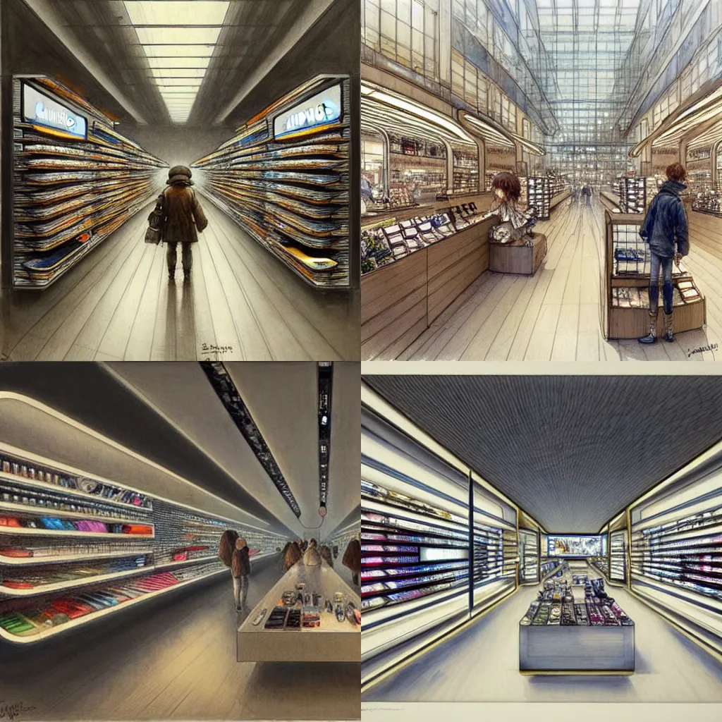 Image similar to (2030s flagship retail interior Samsung Microsoft Apple) by Jean-Baptiste Monge !!!!!!!!!!!!!!!!!!!!!!!!!!!