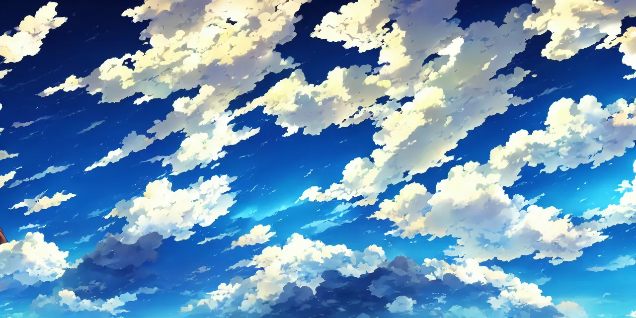 Blue Sky and Cotton Clouds (Anime Background) | Blue sky background, Anime  background, Sky anime