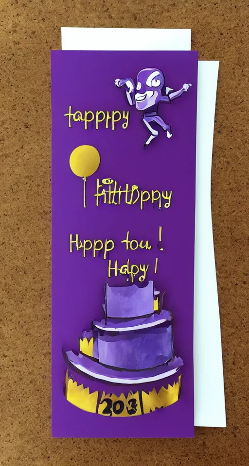 Prompt: thanos themed birthday card