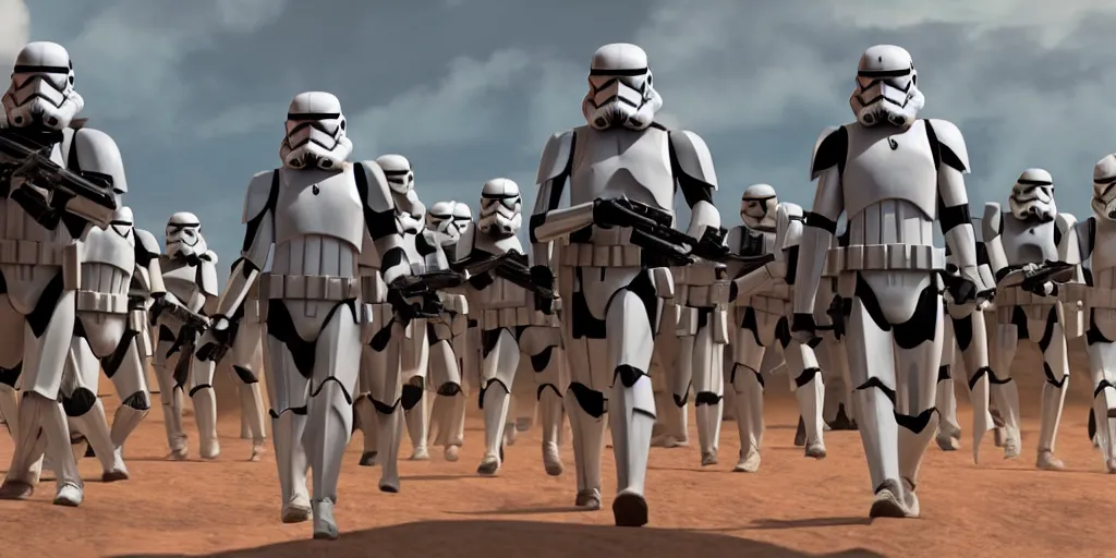 Prompt: Live action clone troopers from star wars the clone wars in the style of revenge of the sith and obi-wan kenobi show ultra realistic, 4K, movie still, UHD, sharp, detailed, cinematic, render, modern