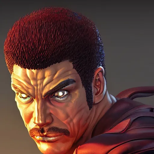 Prompt: freddy mercury as ryu street fighter, face detail, ultra realistic, concept art, intricate details, highly detailed, photorealistic, octane render, 8 k, unreal engine, art by frank frazetta, simon bisley, brom