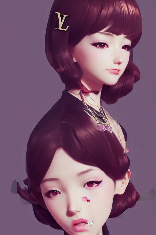 Image similar to a pin up and beautiful fashion charming dreamlke japan girl with lv jewelry, character art, art by wlop and and ilya kuvshinov, hyperdetailed, 8 k realistic, symmetrical, frostbite 3 engine, cryengine, dof, trending on artstation, digital art